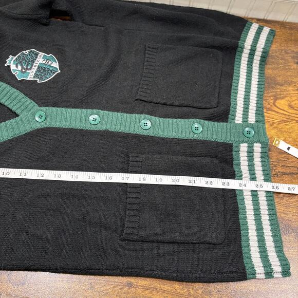 Harry Potter Womens Size XS Slytherin Cardigan Sweater V-Neck Varsity Academia - Picture 5 of 15
